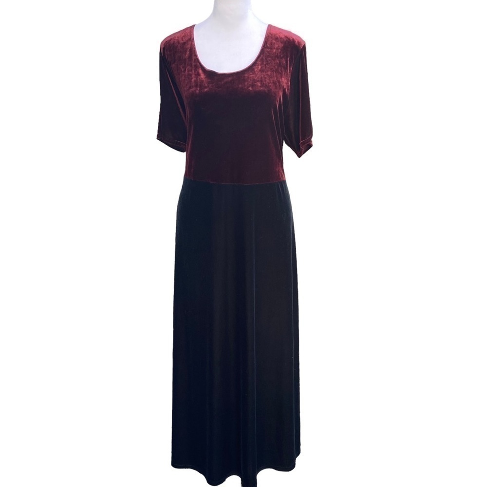 Vintage 90’s Y2K Maxi Dress Velvet Velour Holiday Whimsigoth Grunge Size 14/16 W